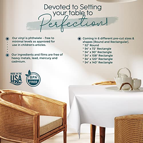 tablecloths by design - Quality Table Pad Protector, Superior Protection from Spills, Scratches & Heat - Reusable Vinyl Table Cloth with Cushion Flannel Backing (72" L x 54" W) - Image 5