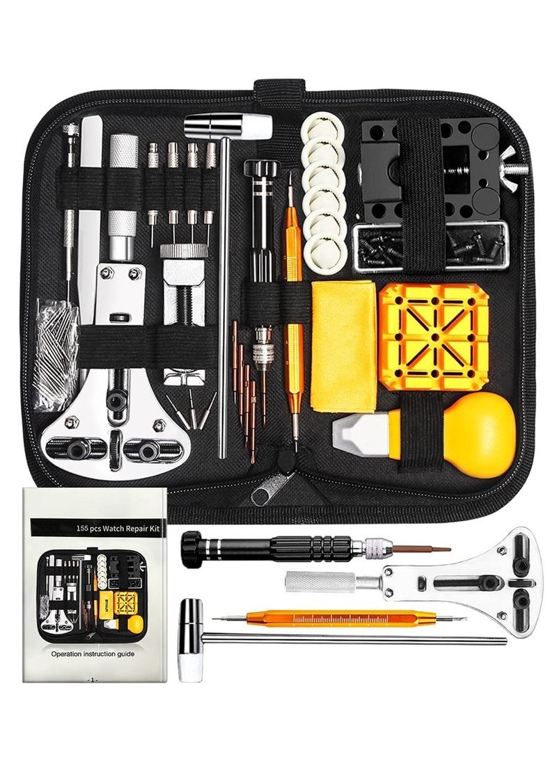 Watch Repair Kit, Watch Case Opener Spring Bar Tools, Watch Battery Replacement Tool Kit, Watch Band Link Pin Tool Set with Carrying Case and Instruction Manual - Image 1
