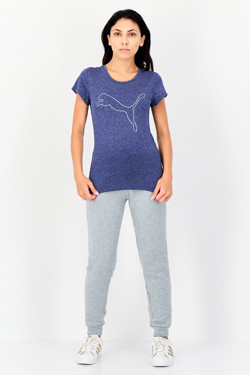 PUMA Women Slim Fit Short Sleeves Training T-Shirt, Heather Blue - Image 4