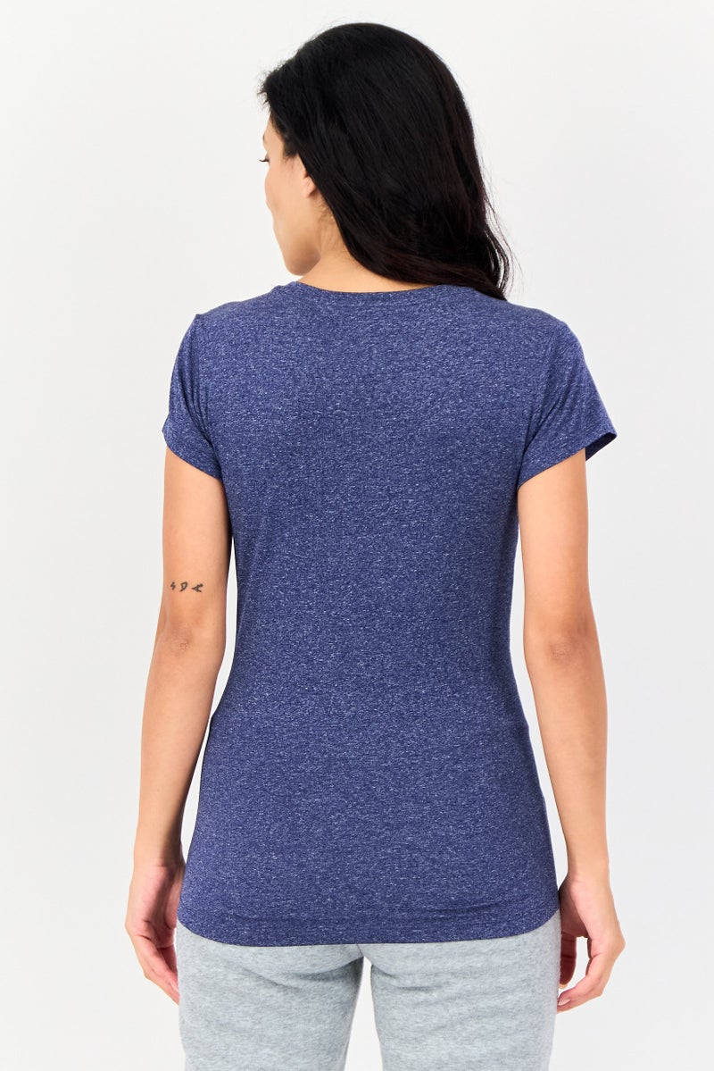 PUMA Women Slim Fit Short Sleeves Training T-Shirt, Heather Blue - Image 2