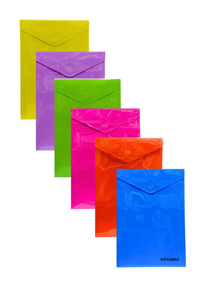MOTARRO - Button Folder File A4 Multicolor (Pack of 12) - Image 1