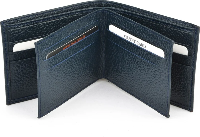 Ziya Men's Leather Wallet 1519841ZYK02 Navy Blue