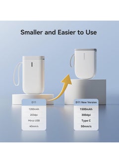 NIIMBOT D11 New Version Label Maker Machine D11-H Label Printer with Tape, 300dpi Upgraded Resolution, Bluetooth Label Printer, Portable Thermal Printer with 15mm Printing Width, Sticker Maker for Clothing Food Organizing Home Office School, White  - Image 2