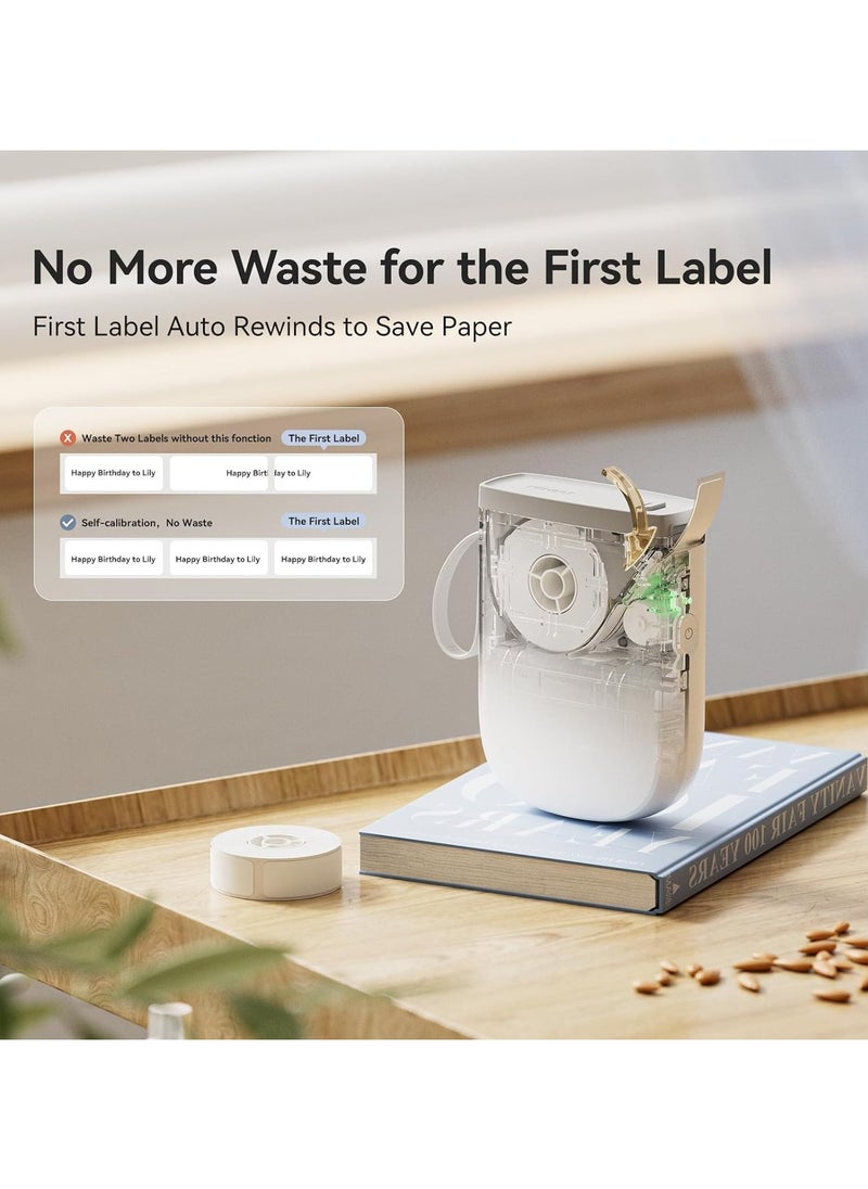 NIIMBOT - D11 New Version Label Maker Machine D11-H Label Printer with Tape, 300dpi Upgraded Resolution, Bluetooth Label Printer, Portable Thermal Printer with 15mm Printing Width, Sticker Maker for Clothing Food Organizing Home Office School, White - Image 1