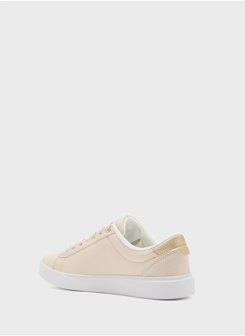 تومي هيلفيغر Logo Detail Lace Up Low Top Sneakers