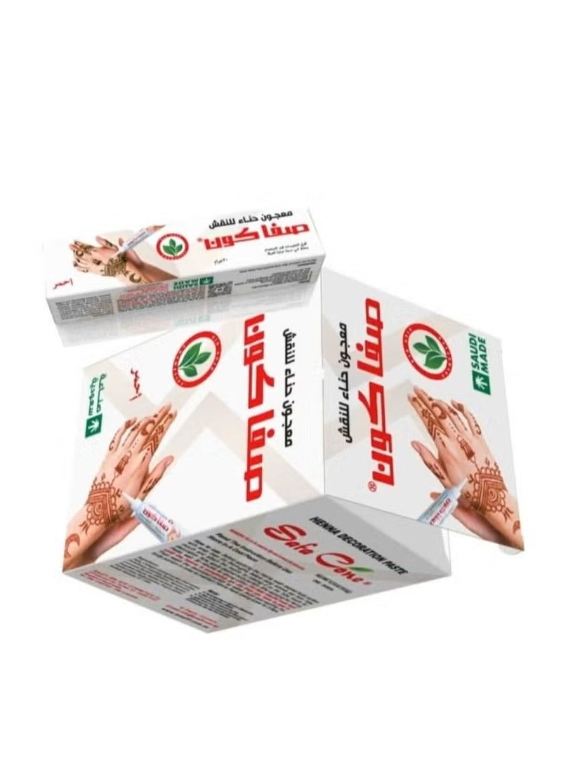 Safa Henna paste, engraving and decorating the body, contains 12 pieces in red color