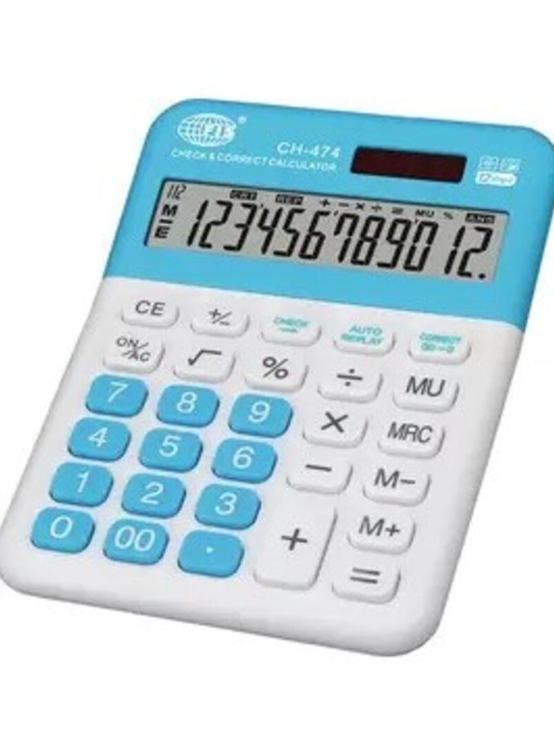 إف اي أس  آلة حاسبة مكتبية FIS مكونة من 12 رقمًا