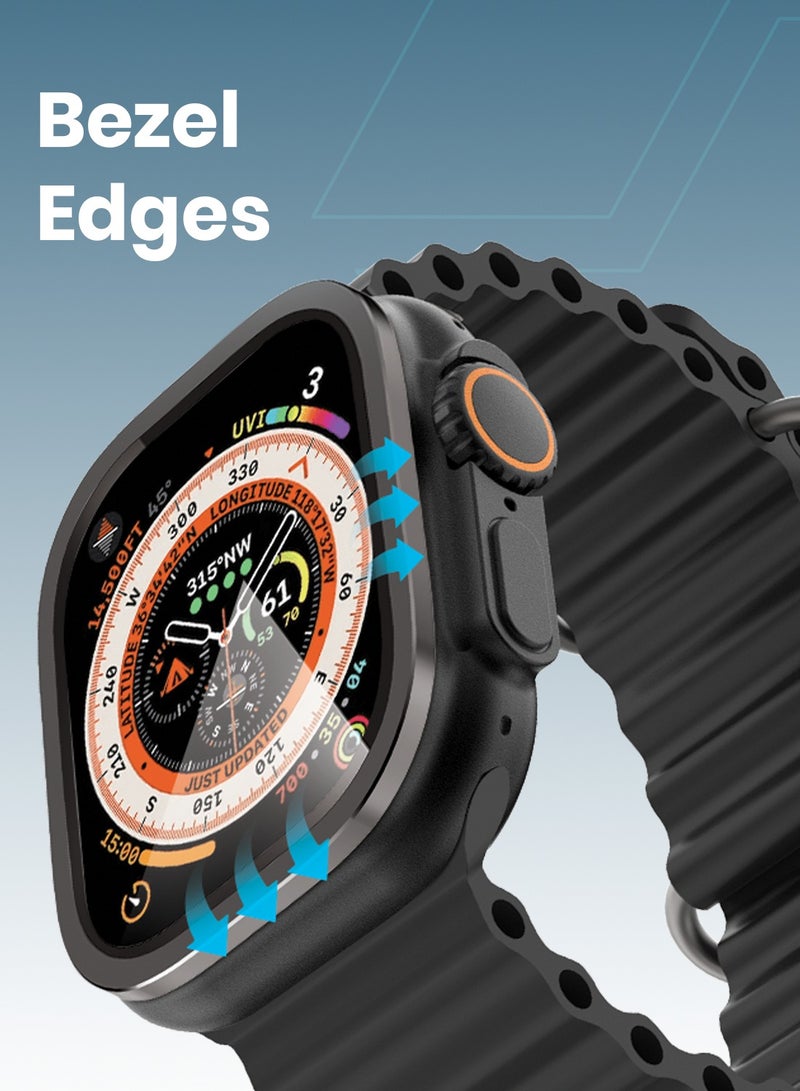 Moxedo Crystal Armor Screen Protector with Aluminium Alloy Bumper Frame, Keep Original Designed for Apple Watch Ultra Series 2024/2023/2022 49mm - Black - Image 5