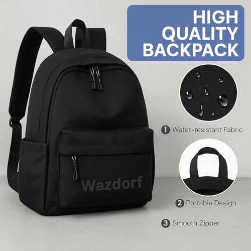 Wazdorf 23L Laptop Backpack for Men & Women with Bottle Pockets | Padded Shoulder Adjustable Straps, Multi Compartments | Office, Travel & College Bag | Unisex Bag, Front Organiser - Image 3