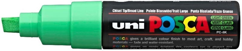 POSCA UNI POSCA PC8K CHISEL TIP MARKER PEN LIGHT GREEN BOX OF 6