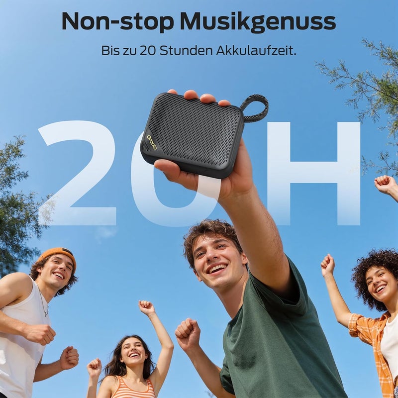 oraolo Portable Bluetooth Speaker, Mini Bluetooth Speaker, 20H Runtime, Bluetooth 6.0, IPX7 Waterproof, Small Speaker, Wireless Music Box for Home, Cycling, Outdoor - Image 4