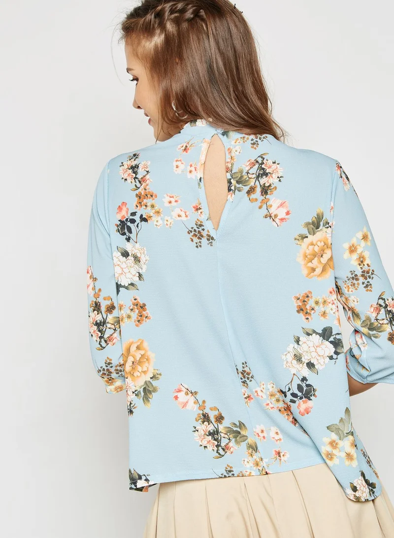 ELLA Floral Print Choker Top