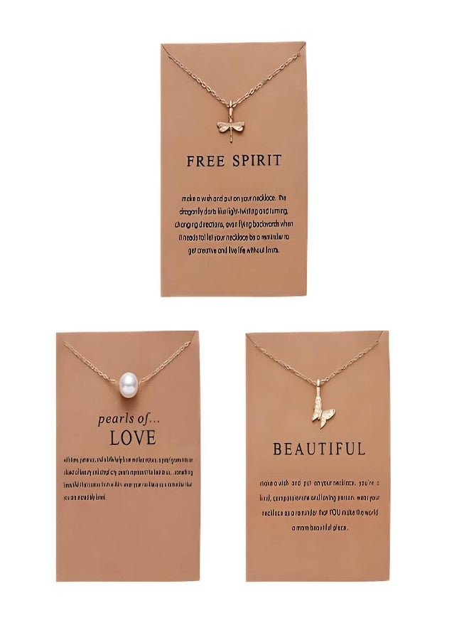 Pinapes Elegant Minimalist Pendant Necklace Set - Inspirational & Pearl Charm - Image 1