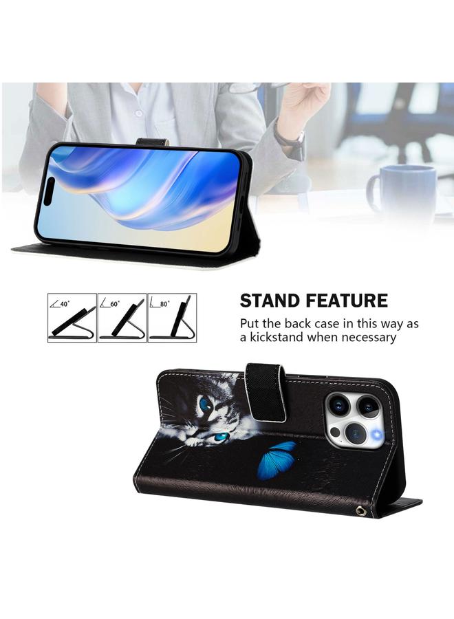 S-TOP Case For iPhone 16 Pro Art Colored Drawing Pattern Leather Phone Case - Image 3