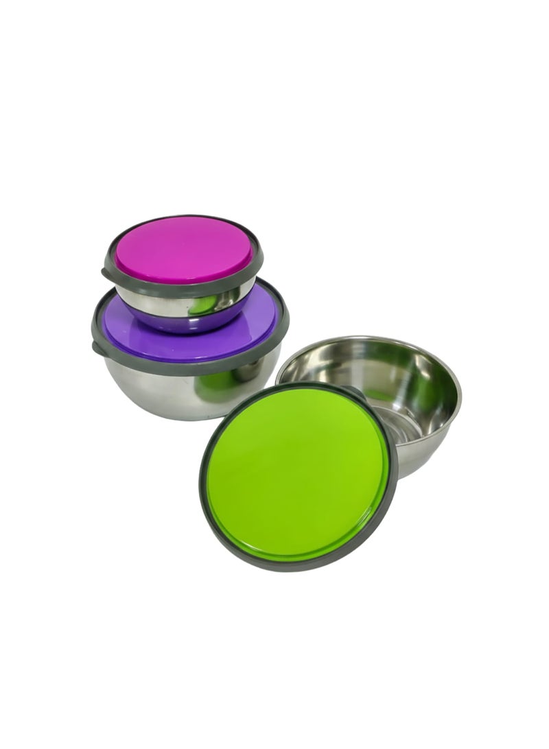 Stainless Steel Food Container, 3 pcs, Assorted, MKTYG