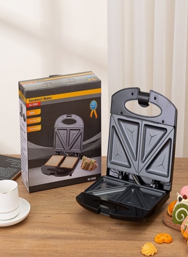 showkah 2 Slice Sandwich Toaster with Non-Stick Plate, Overheat Protection, Power On/Off Indicator, Sandwich Maker - Image 5