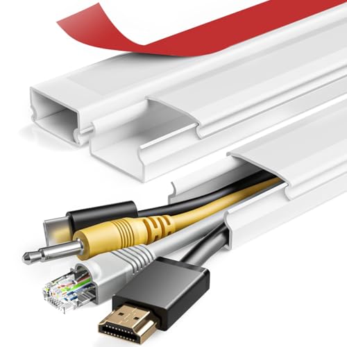Serplex® 3Pcs Cord Hider 15.7 inches Connectable Cable Hider, One-Cord Cord Covers for Wall, Sliding Cable Cover Raceway, Wire Hiders for Tv on Wall, Wire Covers for Cords, White - Image 1