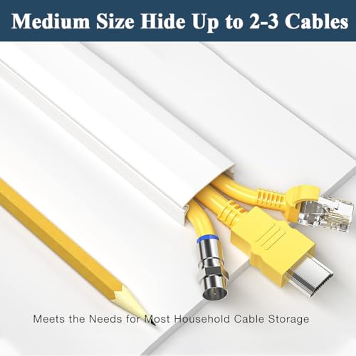 Serplex® 3Pcs Cord Hider 15.7 inches Connectable Cable Hider, One-Cord Cord Covers for Wall, Sliding Cable Cover Raceway, Wire Hiders for Tv on Wall, Wire Covers for Cords, White - Image 5