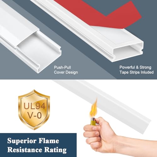 Serplex® 3Pcs Cord Hider 15.7 inches Connectable Cable Hider, One-Cord Cord Covers for Wall, Sliding Cable Cover Raceway, Wire Hiders for Tv on Wall, Wire Covers for Cords, White - Image 3
