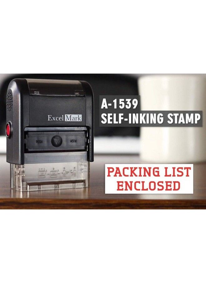 ExcelMark Packing List Enclosed Excelmark Selfinking Rubber Stamp A1539 Red Ink  - Image 3