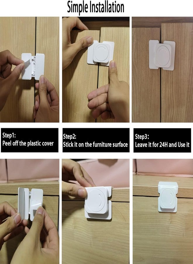 SIYANSHU Child Safety Cabinet Locks, Baby Safety Hidden Lock for Cabinets, Drawer, Refrigerator No Drilling, Baby Proofing Latches for Closet, Kid Safety Lock to Keep Your Child Safe at Home (Pack Of-2, Right angle lock) - Image 5