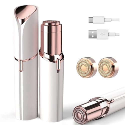 innobeaut Facial Hair Removal for Women, Ladies Face Shaver for Upper Lip Chin and Peach Fuzz with USB Rechargeable Included 2 pc Replacement Heads - Image 1