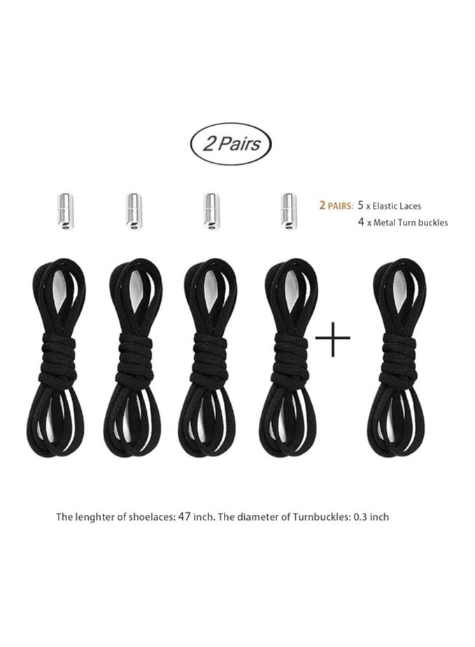 KHAJUL 2-Pair Elastic No-Tie Shoe Laces for Adults, Kids, and Elderly, Adjustable Locking System (Black) - Image 5