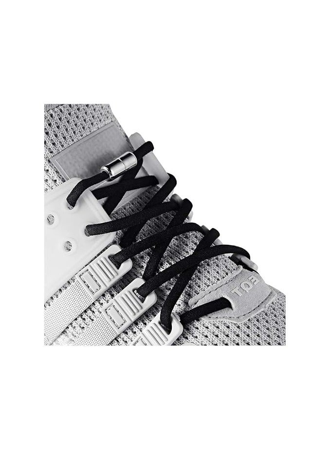 KHAJUL 2-Pair Elastic No-Tie Shoe Laces for Adults, Kids, and Elderly, Adjustable Locking System (Black) - Image 2