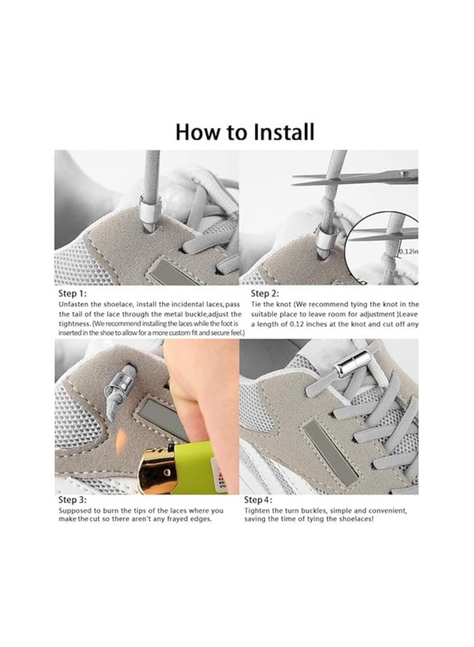 KHAJUL 2-Pair Elastic No-Tie Shoe Laces for Adults, Kids, and Elderly, Adjustable Locking System (Black) - Image 4