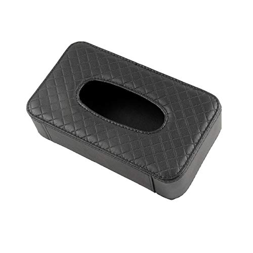 KolorFish Tissue Holder, Car Back Seat Headrest Hanging Tissue Holder with PU Leather, Multi-use Tissue Box Holder for Car Decoration (Black) - Image 2