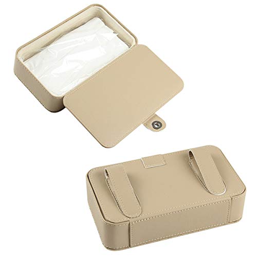 KolorFish Tissue Holder, Car Back Seat Headrest Hanging Tissue Holder with PU Leather, Multi-use Tissue Box Holder for Car Decoration (Black) - Image 5