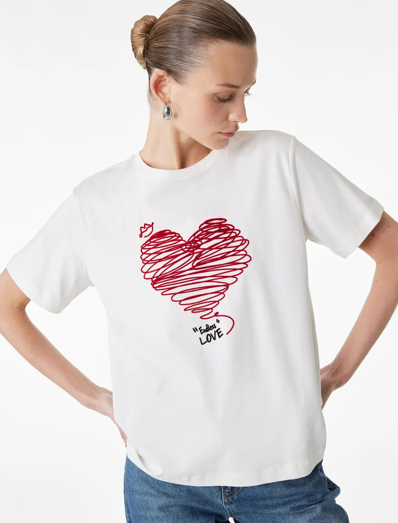 كوتون Crew Neck T-Shirt