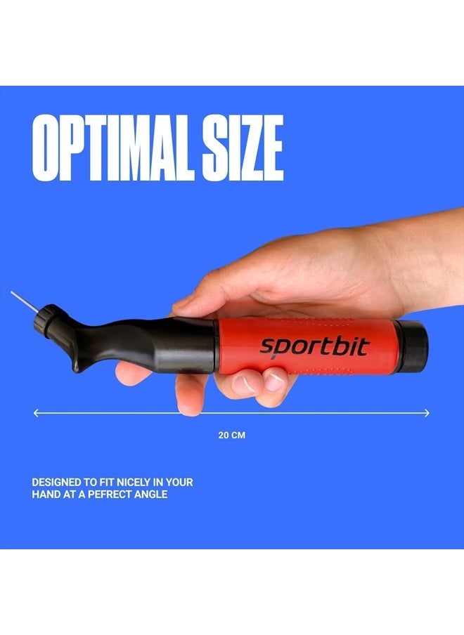 sportbit مضخة كرات بخمس إبر - نظام نفخ بالدفع والسحب - رائعة لجميع كرات التمرين - مضخة كرة الطائرة، منفاخ كرة السلة، مضخة هواء كرة القدم وكرة القدم الأمريكية - تأتي مع مجموعة إبر  - Image 4