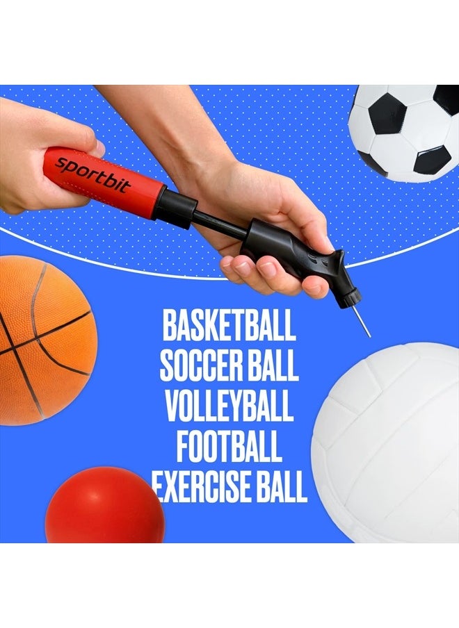 sportbit مضخة كرات بخمس إبر - نظام نفخ بالدفع والسحب - رائعة لجميع كرات التمرين - مضخة كرة الطائرة، منفاخ كرة السلة، مضخة هواء كرة القدم وكرة القدم الأمريكية - تأتي مع مجموعة إبر  - Image 5