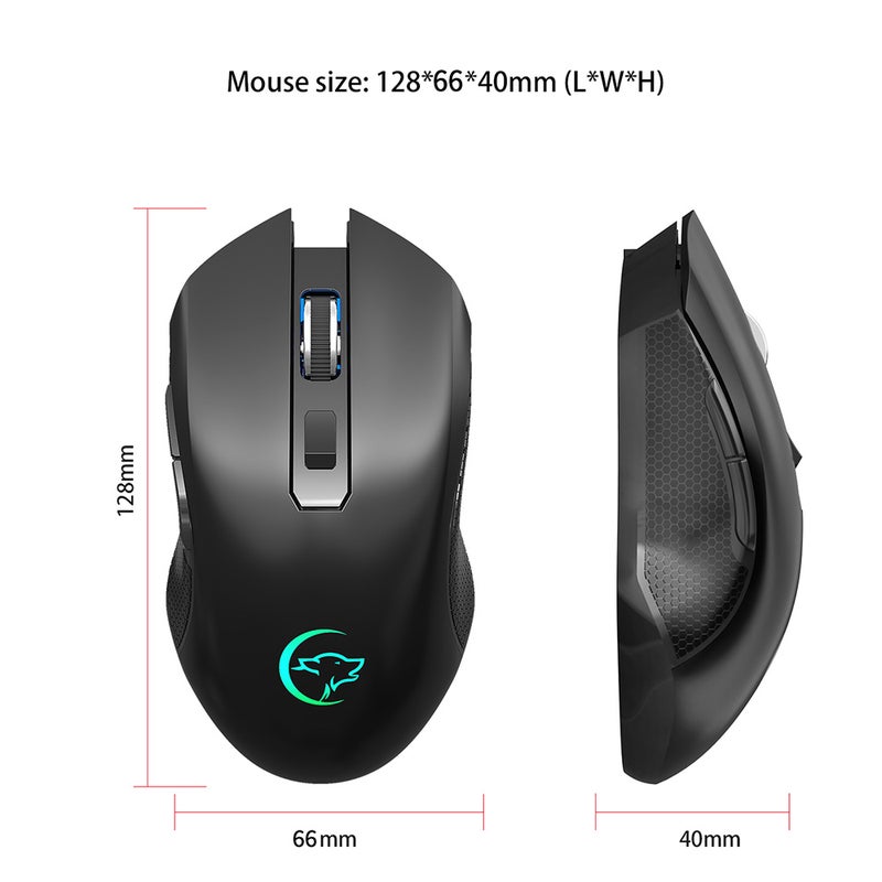 YWYT G851 2.4GHz Wireless Rechargeable Mute Ergonomic with Colorful Light Effect for Desktop Laptop - Image 2