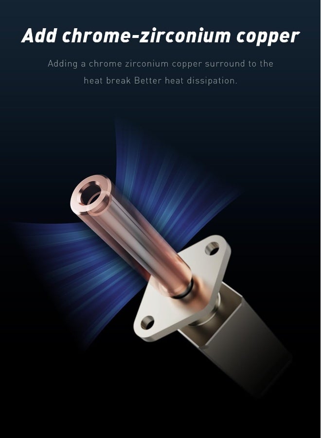 High,Temperature Hardened Steel Nozzle, 500°C Compatible with Bambulab X1 and P1P 3D Printers, Includes Copper Heater Block and 0.4mm Brass Nozzle - Image 3