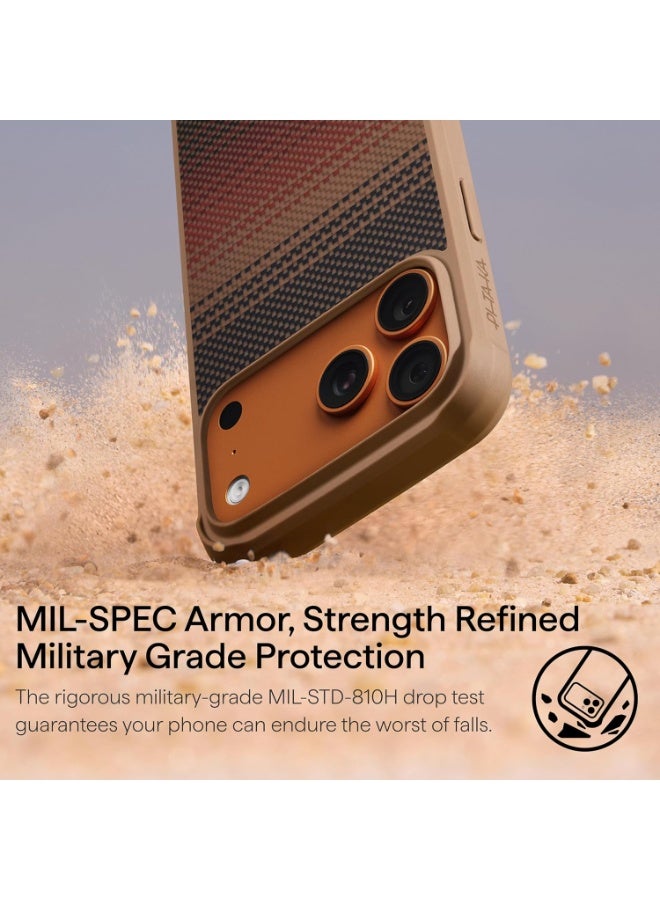 pitaka for iPhone 17 Pro Max Case 6.9", Military Grade Protective Case, Compatible with MagSafe, 1500D Aramid Fiber Woven & TPU Combined, ProGuard - Sunset - Image 2