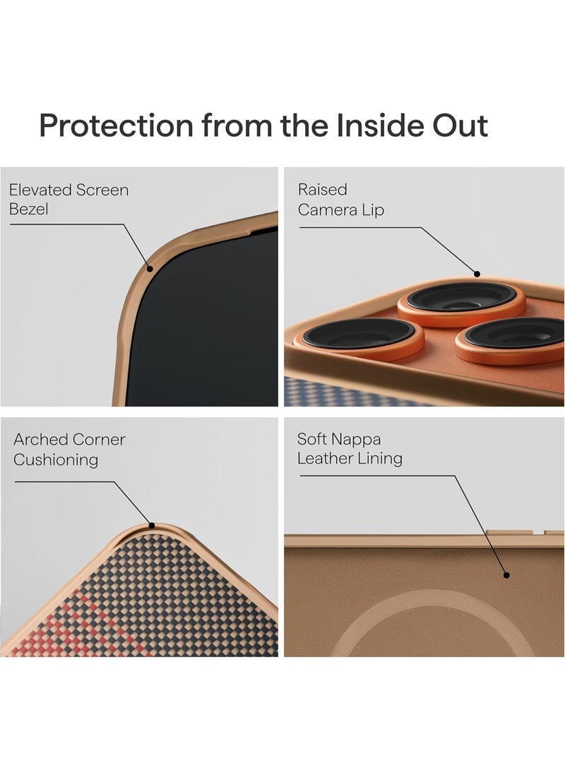 pitaka for iPhone 17 Pro Max Case 6.9", Military Grade Protective Case, Compatible with MagSafe, 1500D Aramid Fiber Woven & TPU Combined, ProGuard - Sunset - Image 3