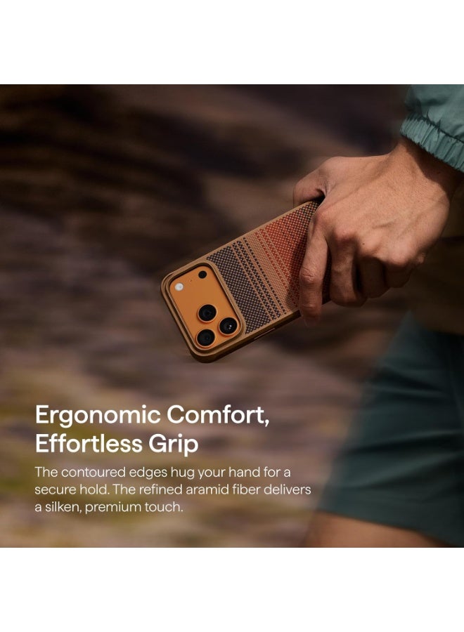 pitaka for iPhone 17 Pro Max Case 6.9", Military Grade Protective Case, Compatible with MagSafe, 1500D Aramid Fiber Woven & TPU Combined, ProGuard - Sunset - Image 5