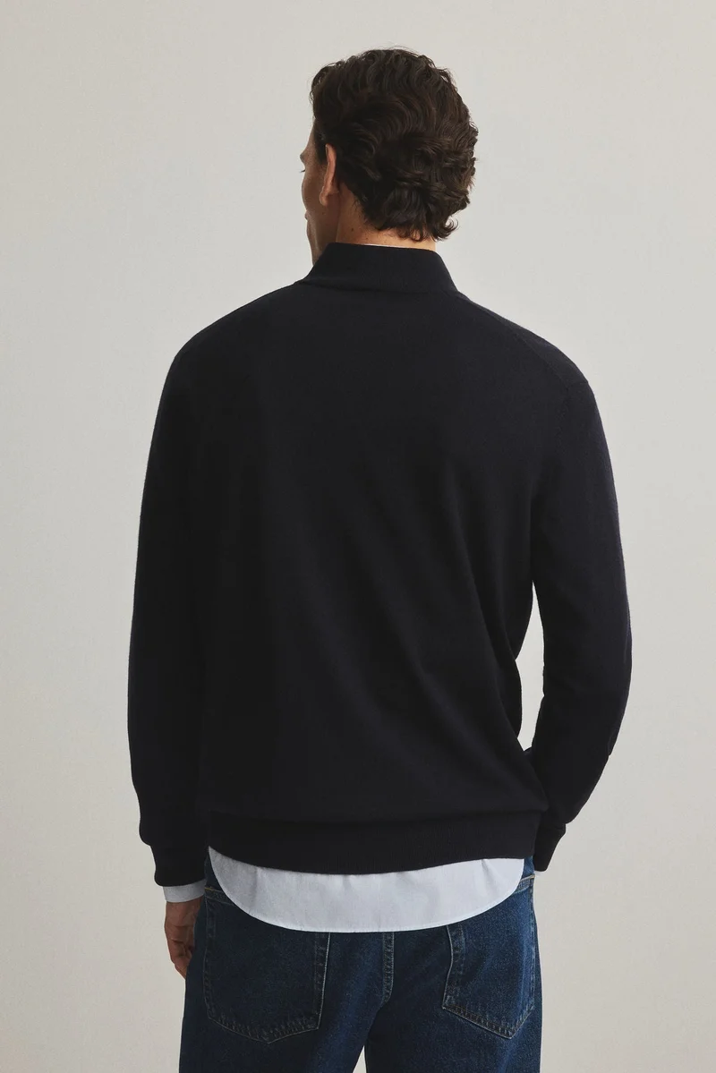 H&M Regular Fit Zip-top merino wool jumper