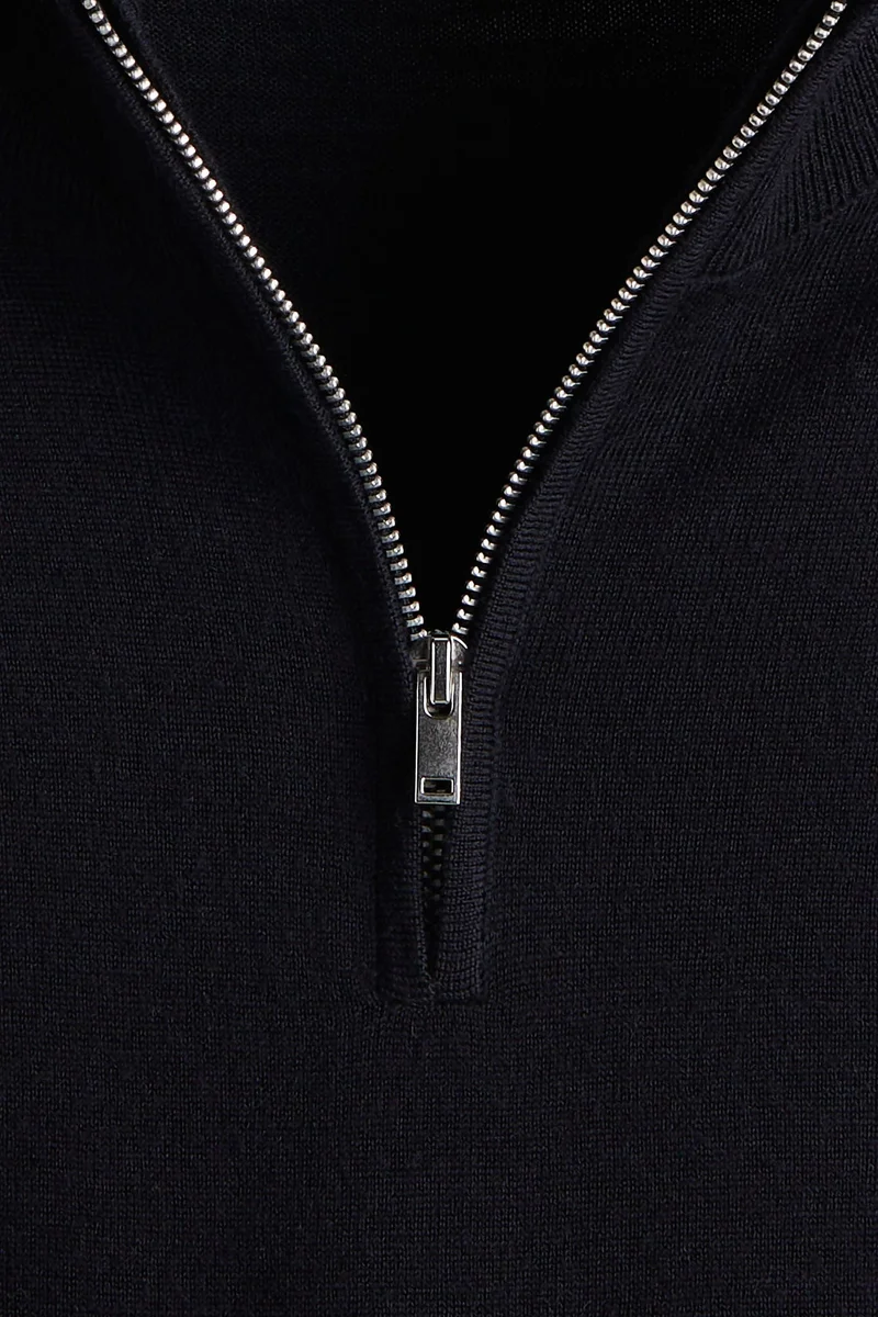 H&M Regular Fit Zip-top merino wool jumper