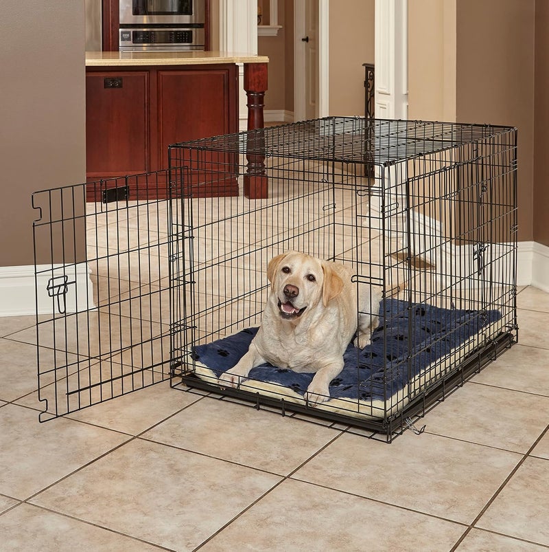 Midwest fleece blue paw print reversible bed 42 inch - Image 2