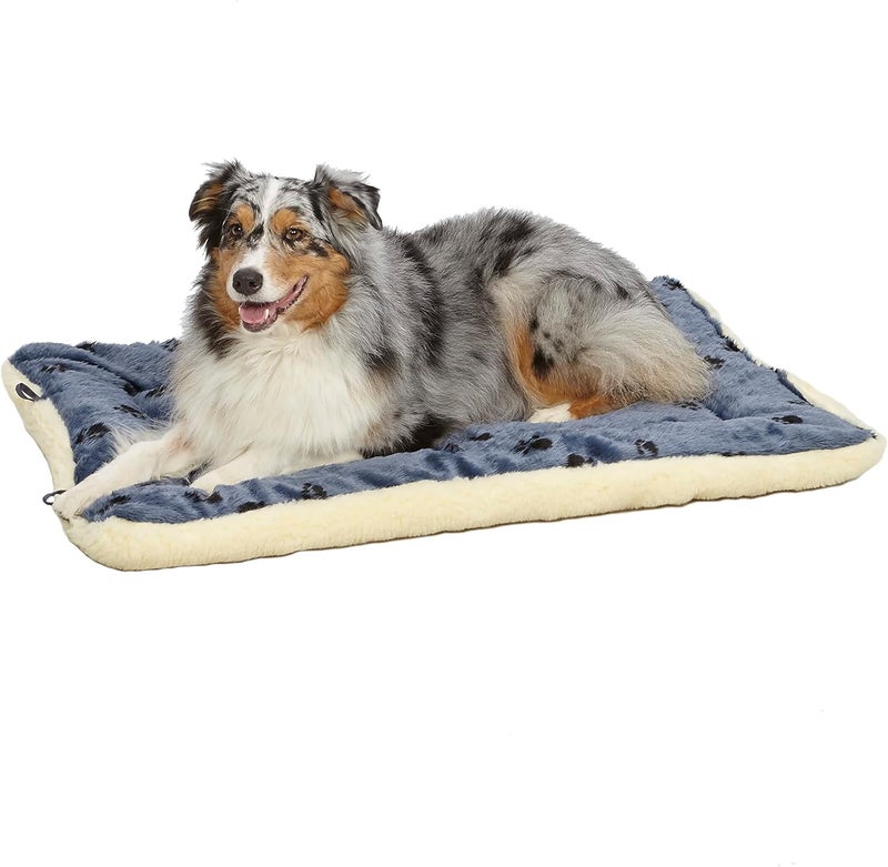 Midwest fleece blue paw print reversible bed 42 inch - Image 1