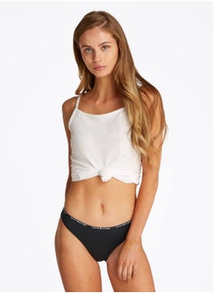 TOMMY HILFIGER Women's Repeat Logo Cheeky Briefs - Cotton, Black  - Image 1