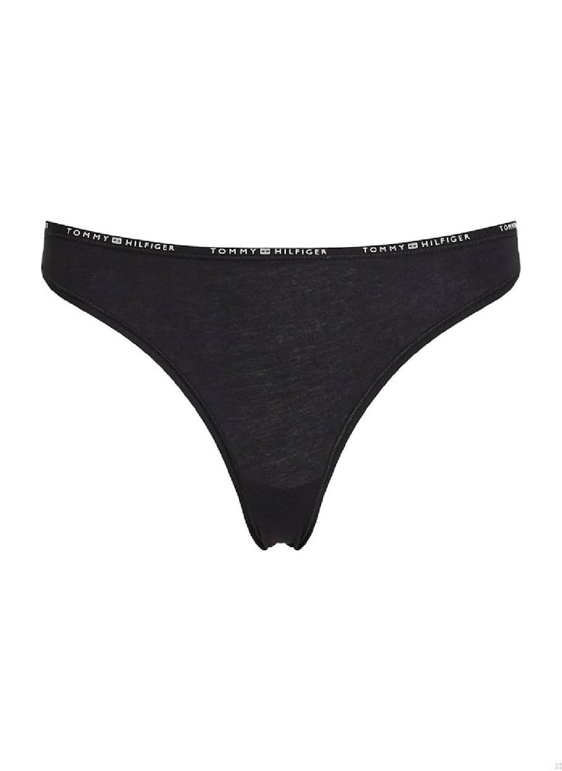 TOMMY HILFIGER Women's Repeat Logo Cheeky Briefs - Cotton, Black  - Image 4