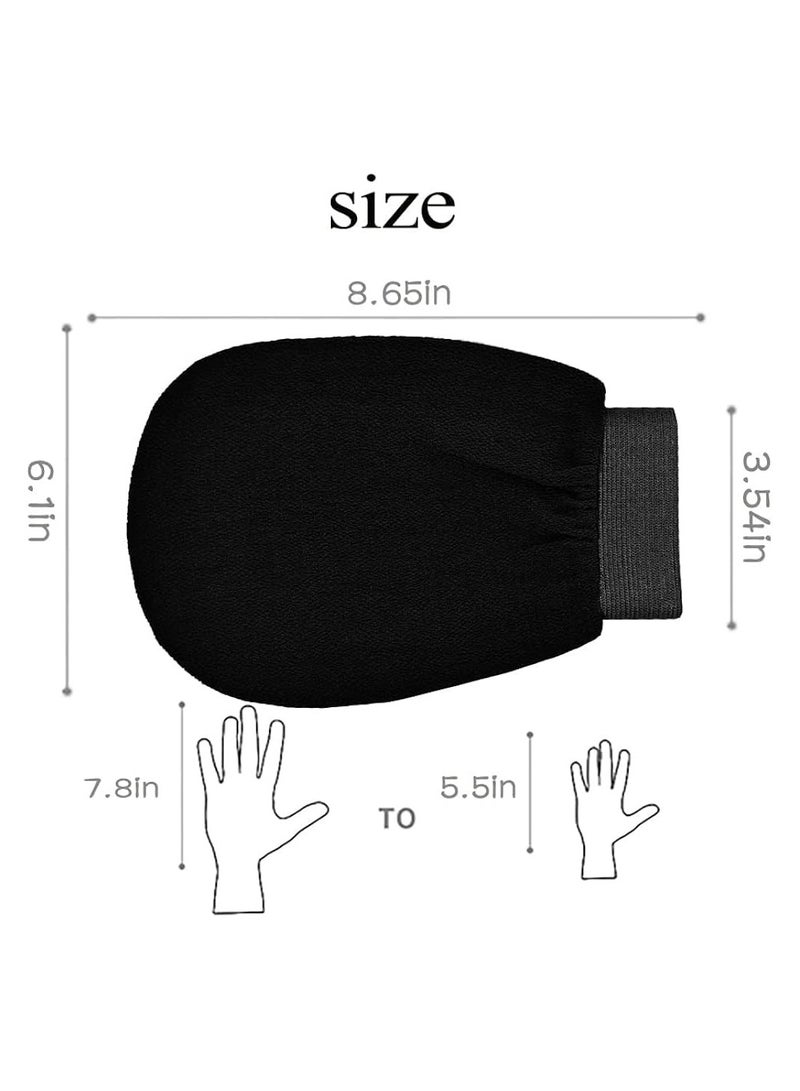 SQNCHN Korean Loofah Exfoliating Shower Glove for Skin Care – Viscose Scrub for a Luxurious Moroccan Bath Experience at Home – Black  - Image 3