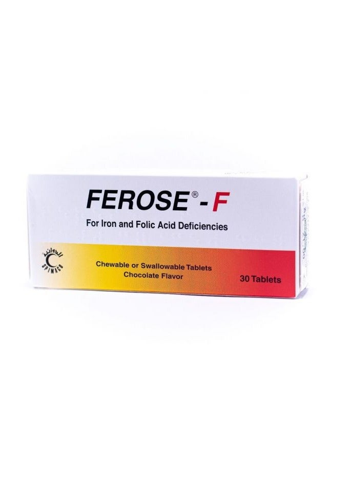 FEROSE Pack Of 2 FEROSE F 30 CHEWABLE TABLETS for Iron Deficiency  - Image 3