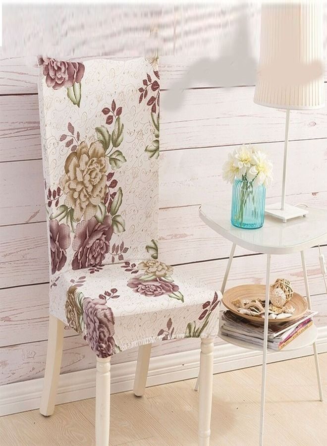 fashionhome أغطية مقاعد مرنة كبيرة لغرفة الطعام وحفلات الزفاف مكونة من 6 قطع  - Image 1