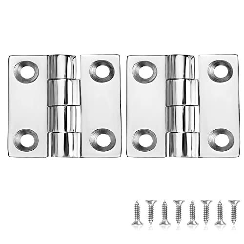 ODYSUNRAL Heavy Duty Boat Hinges Stainless Steel Marine Grade, 1.5 inch x 1.5 inches (38mm X 38 mm), No Noise, 316 Stainless Steel with Screws (2 PCS) - Image 1