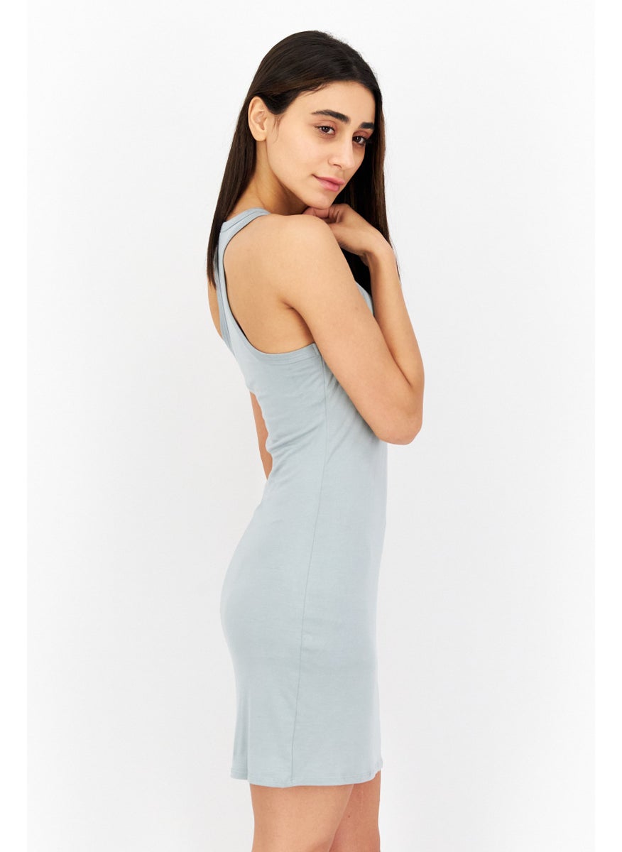 Gentle Fawn - Women Solid Sleeveless Mini Dress, Seafoam - Image 1